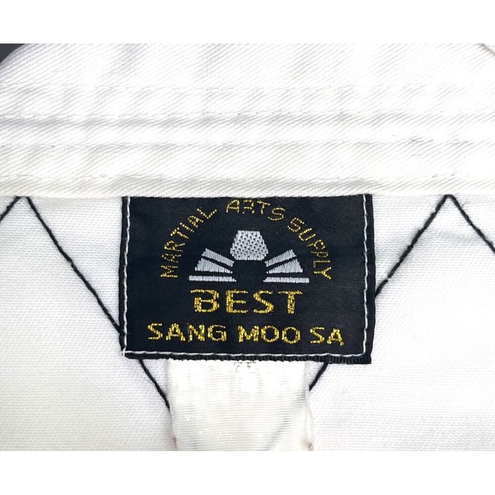 SIZE 4 BMA White Hapkido Uniform Gi Jacket Top Black Diamond Stitching - Picture 2 of 13